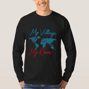 T-shirt Carte du monde de Nirvana Village Amérique
