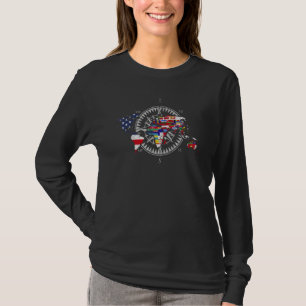 T-shirt Carte du monde de voyage Compass Traveller World F