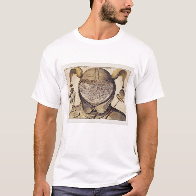 T-shirt Carte du monde du casquette de l'imbécile (Devant)