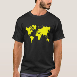 T-shirt Carte du monde - Jaune