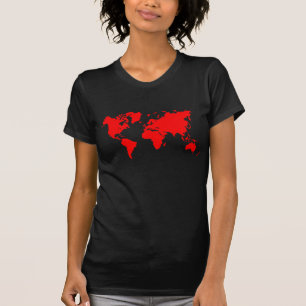 T-shirt Carte du monde - Rouge