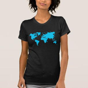 T-shirt Carte du monde - Sky Blue
