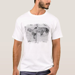 T-shirt Carte du monde traçant le voyage du monde de