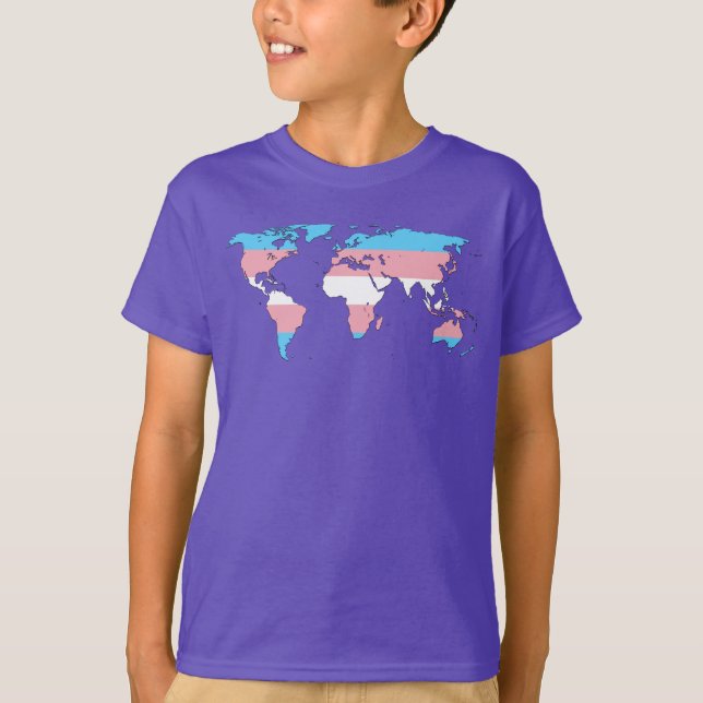 T-shirt Carte du monde Transgenre pride Sweatshirt (Devant)