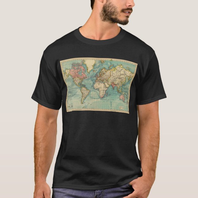 T-shirt Carte du monde vintage (Devant)