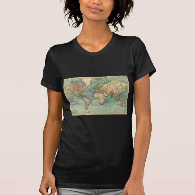 T-shirt Carte du monde vintage (Devant)