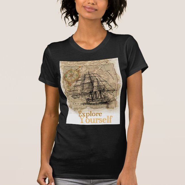 T-shirt Carte du monde vintage (Devant)