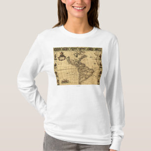 T-shirt Carte du nord et de sud d'AmericaPanoramic