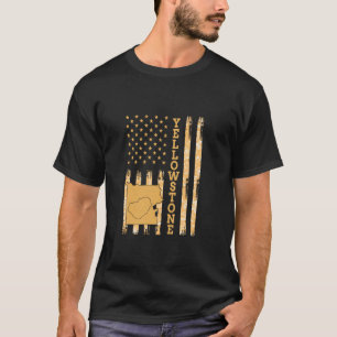 T-shirt Carte du parc national de Yellowstone Amérique Éta
