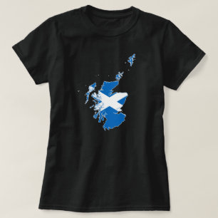 T-shirt Carte du pays écossais et drapeau national écossai