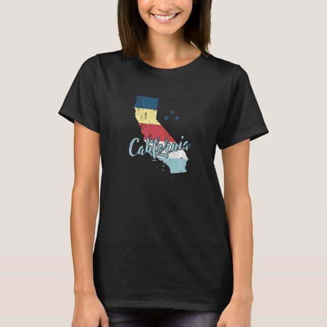 T-shirt Carte du plan de l'État de Californie Usa (Devant)