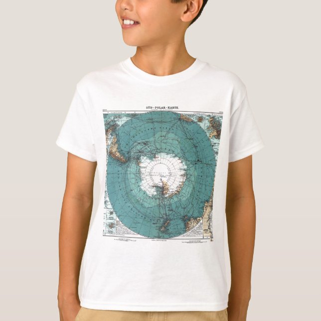 T-shirt Carte du pôle Sud (Devant)