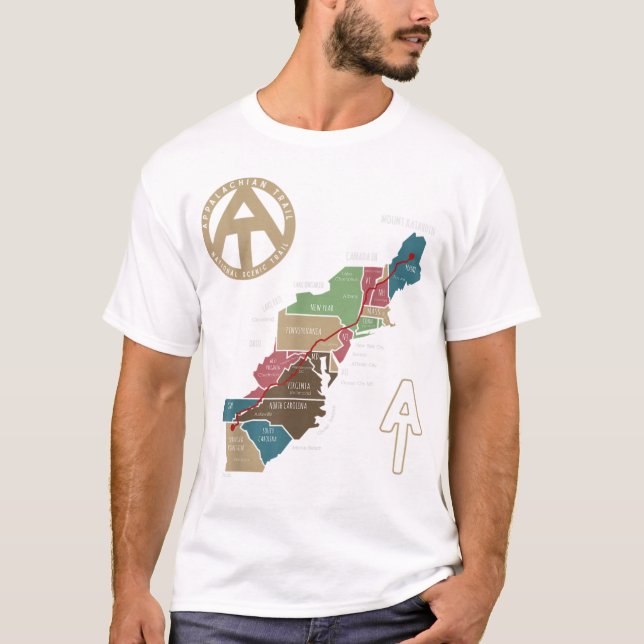 T-shirt Carte du Randonnée du sentier des Appalaches  (Devant)