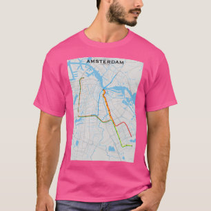 T-shirt Carte du réseau d'Amsterdam