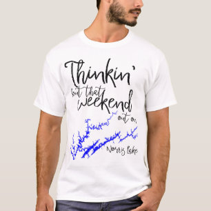T-shirt Carte du rivage noir et bleu du lac Norris Tenness