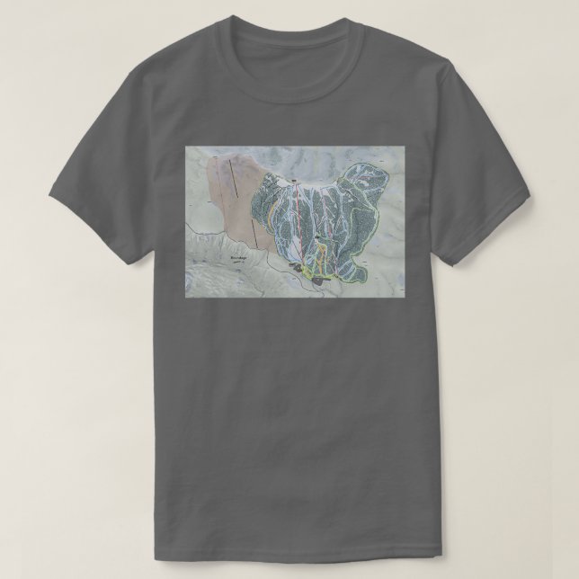 T-shirt Carte du sentier Brundage Resort (Design devant)