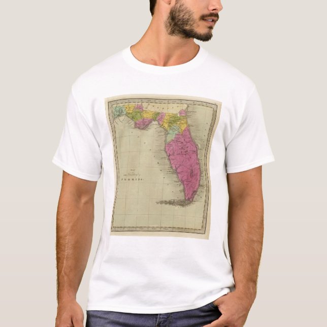 T-shirt Carte du territoire de la Floride (Devant)