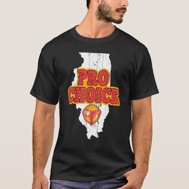 T-shirt Carte du territoire Nous État Illinois Avortement  (Devant)