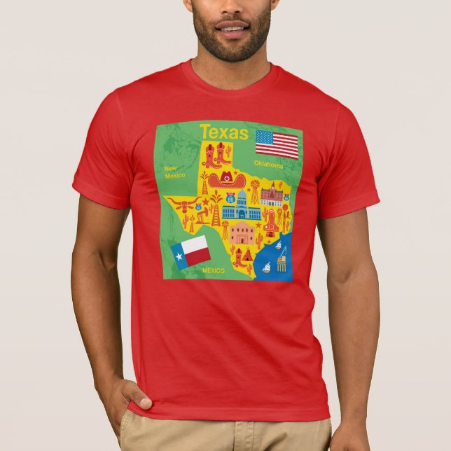 T-shirt Carte du Texas d'enfants (Devant)