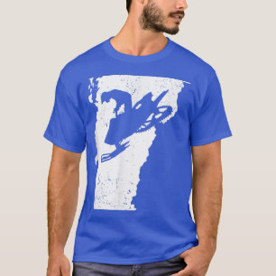T-shirt Carte du Vermont Motoneige équitation Hiver Sports