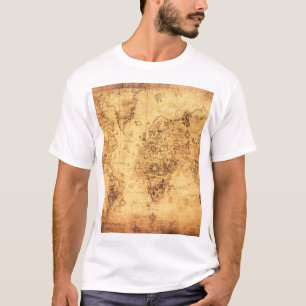 T-shirt Carte du Vieux-Monde : Parchemin Vintage