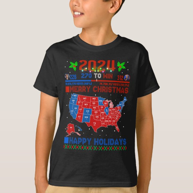 T-shirt Carte électorale de 2024 Joyeux glissement de terr (Devant)