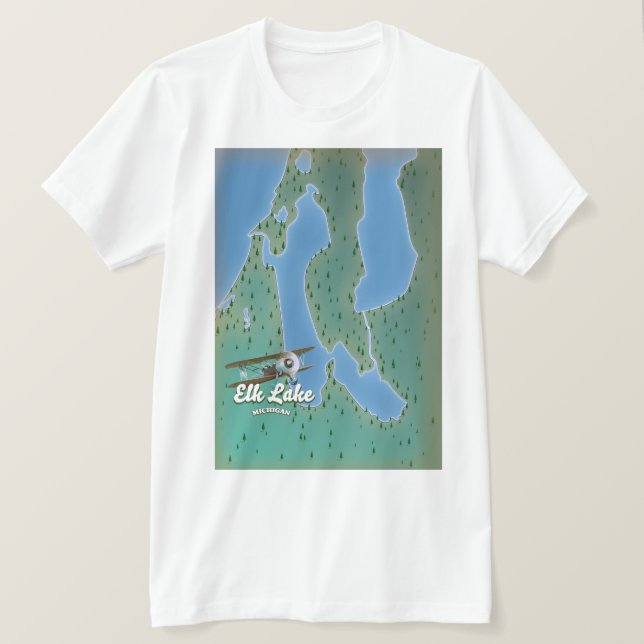 T-shirt Carte Elk Lake Michigan (Design devant)