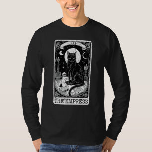 T-shirt Carte Empress Tarot noir Chat Vintage Arc majeur
