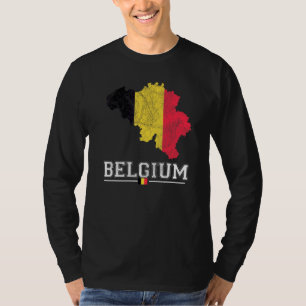 T-shirt Carte et drapeau belge Souvenir en détresse Belgiq