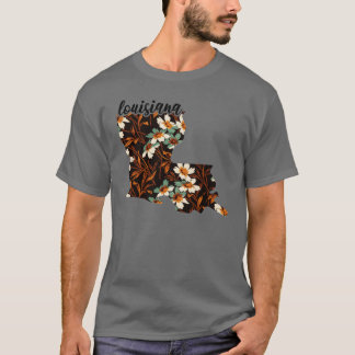 T-shirt Carte Florale des États-Unis Carte des États-Unis