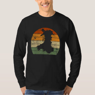 T-shirt Carte galloise Retro Wales Sunset St Davids Day