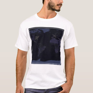 T-shirt Carte globale La ville de la Terre s'illumine la n
