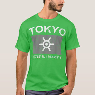 T-shirt Carte GPS de style Vintage de Tokyo Coordonnées De