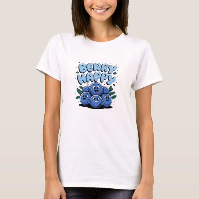 T-shirt Carte graphique à thème Berry Cute Blueberry (Devant)