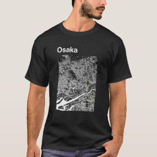 T-shirt Carte graphique de la ville classique d'Osaka Japo