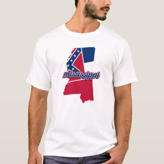 T-shirt Carte graphique de l'État du Mississippi avec moti