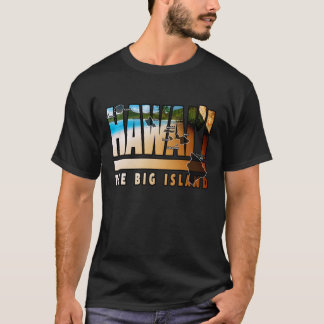 T-shirt Carte graphique des îles Hawaï avec texte