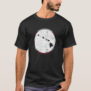 T-shirt Carte Hawaii Son Drapeau Vintage Fier Hawaïen