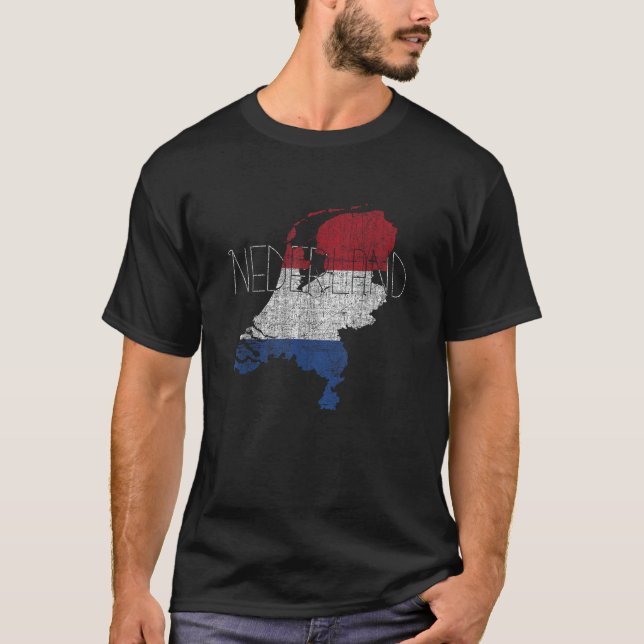 T-shirt Carte hollandaise et drapeau Souvenir en détresse  (Devant)