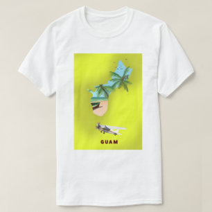 T-shirt Carte illustrée de Guam affiche de voyage