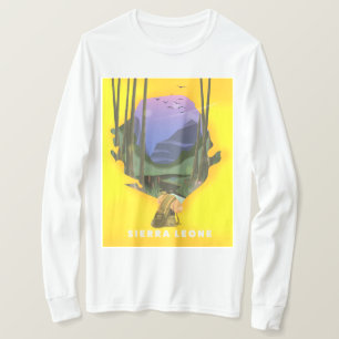 T-shirt carte illustrée de la Sierra Leone affiche de voya