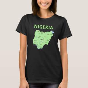 T-shirt Carte Illustrée Des Principales Villes Du Nigeria