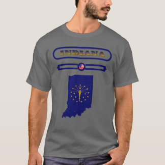 T-shirt CARTE INDIANA INDIANA ÉTATS-UNIS SAMER BRASIL ret