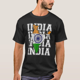 T-shirt Carte indienne et drapeau souvenir de l'Inde désis