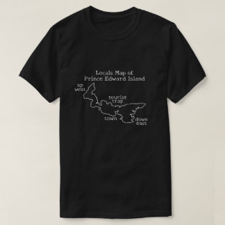 T-shirt Carte locale de l'Île-du-Prince-Édouard