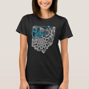 T-shirt Carte mandala de l'Ohio, État d'origine, États-Uni