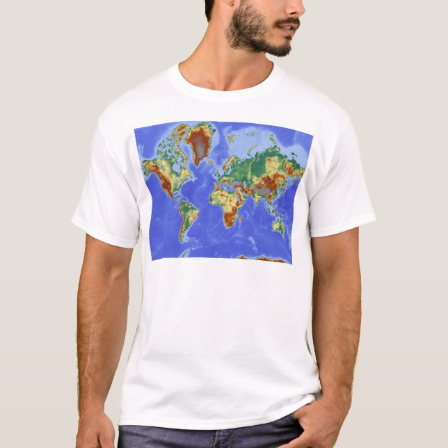 T-shirt Carte mondiale géographique internationale (Devant)