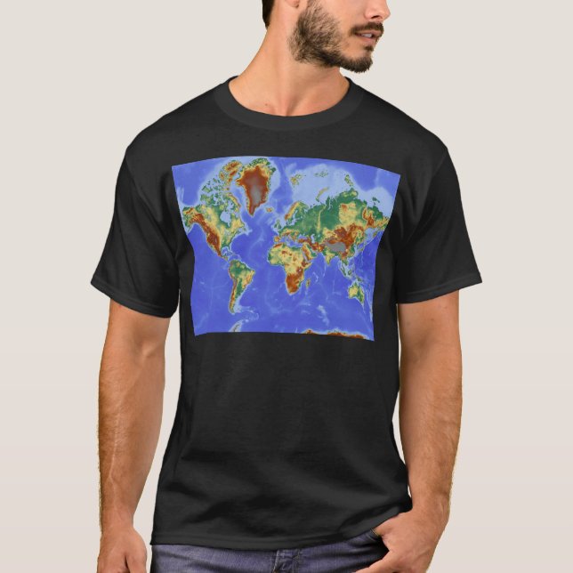 T-shirt Carte mondiale géographique internationale (Devant)