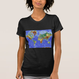 T-shirt Carte mondiale géographique internationale