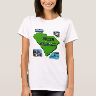 T-shirt Carte, photos et texte de la Caroline du Sud